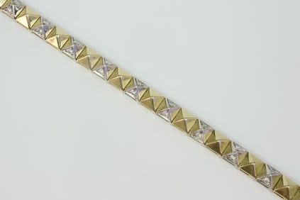 14K DIAMOND PYRAMID LINK BRACELET