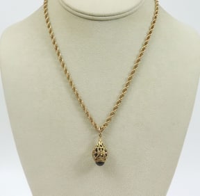 14K ROPE LINK NECKCHAIN & PENDANT
