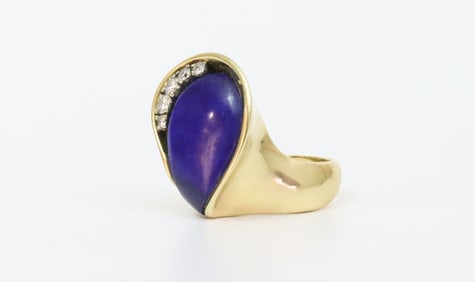 18K LAPIS & DIAMOND RING