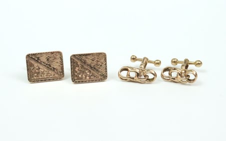 (2) PAIRS 14K CUFFLINKS