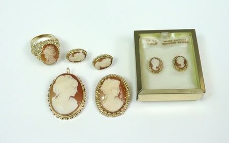 (5) PIECE 14K CAMEO GROUP