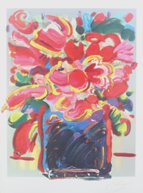 PETER MAX SERIGRAPH - ABSTRACT FLOWERS