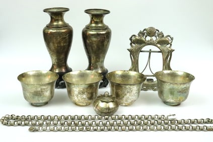 (9) PIECE CHINESE EXPORT SILVER GROUP