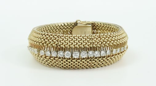 PROGRESS 14K DIAMOND COVERED BRACELET WATCH