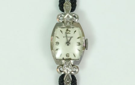 LADIES WITTNAUER 14K DIAMOND CASE WATCH