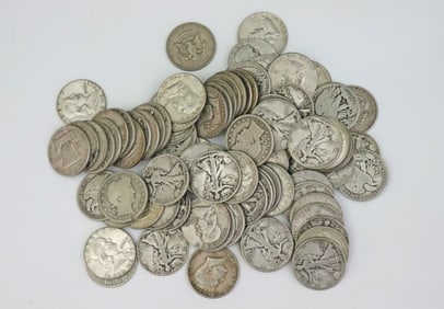 (92) US SILVER HALF DOLLAR COINS