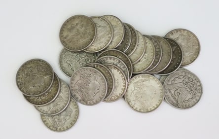 (25) US MORGAN SILVER DOLLARS