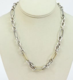 DAVID YURMAN 925 / 750 FIGARO CHAIN NECKLACE