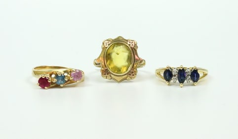 (3) GOLD RINGS