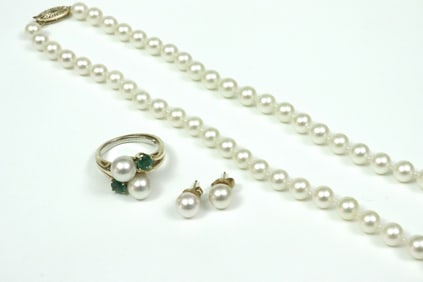 (3) PIECE 14K CULTURED PEARL JEWELRY GROUP