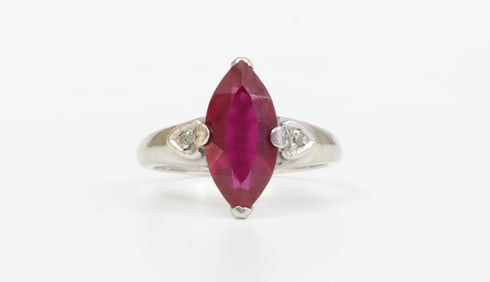 14K MARQUISE RUBY RING