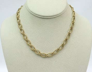 19.2K PORTUGUESE OVAL LINK NECKLACE