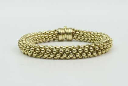 14K POPCORN LINK BRACELET