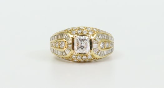 18K DIAMOND DOMED WEDDING RING