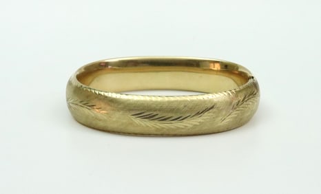 14K SLIDE HINGED BANGLE BRACELET