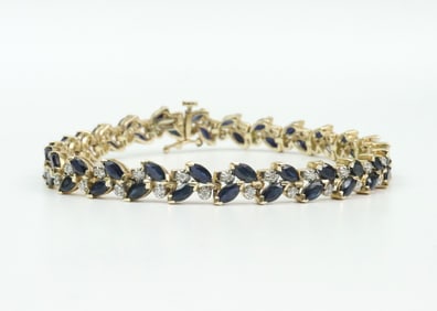 14K SAPPHIRE & DIAMOND BRACELET