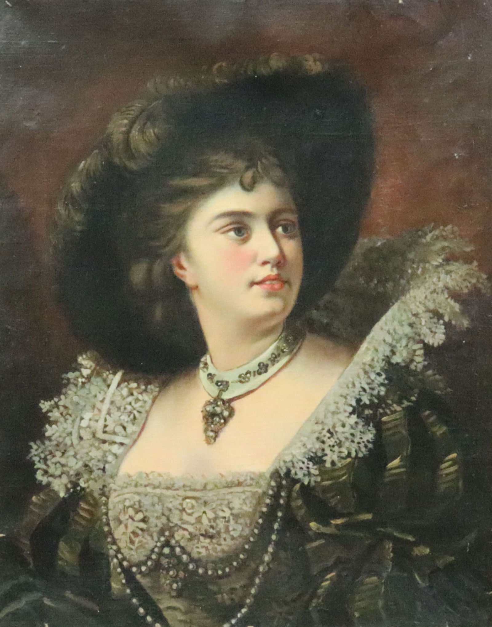 MARIANO FORTUNY Y MARSAL (Spain/Italy, 1838-1874): "Belle Fleurs", portrait of a lady, oil on canvas, signed ?Fortuny? and dated 186[9] (upper right), canvas verso with Italian handwritten attribution of Prof. Edoardo Clerici Sella along with his ink