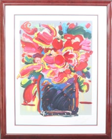 PETER MAX SERIGRAPH - ABSTRACT FLOWERS