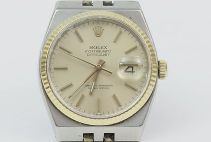 ROLEX OYSTERQUARTZ DATEJUST STAINLESS & 18K WATCH
