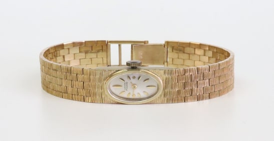 14K LADIES LUCIEN PICCARD BRACELET WATCH