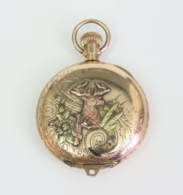LOYAL ORDER OF MOOSE ELGIN POCKET WATCH W/CHAIN