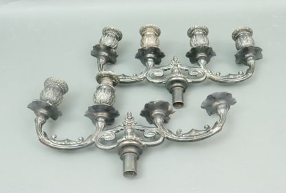(2) AS-IS EARLY FRENCH 4-LIGHT CANDELABRA BRANCHES
