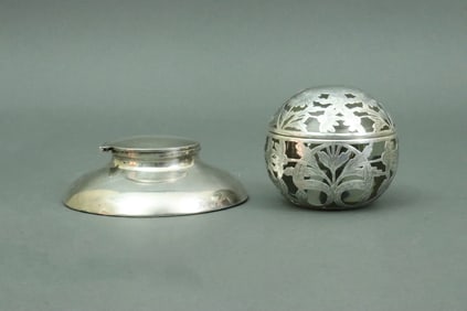 PAIR STERLING INKWELLS INCL. SHREVE, CRUMP & LOW