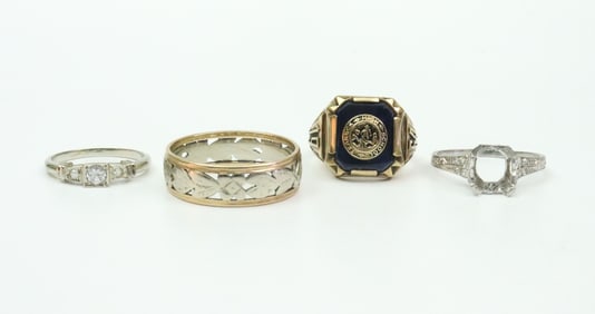 (4) GOLD & PLATINUM RINGS