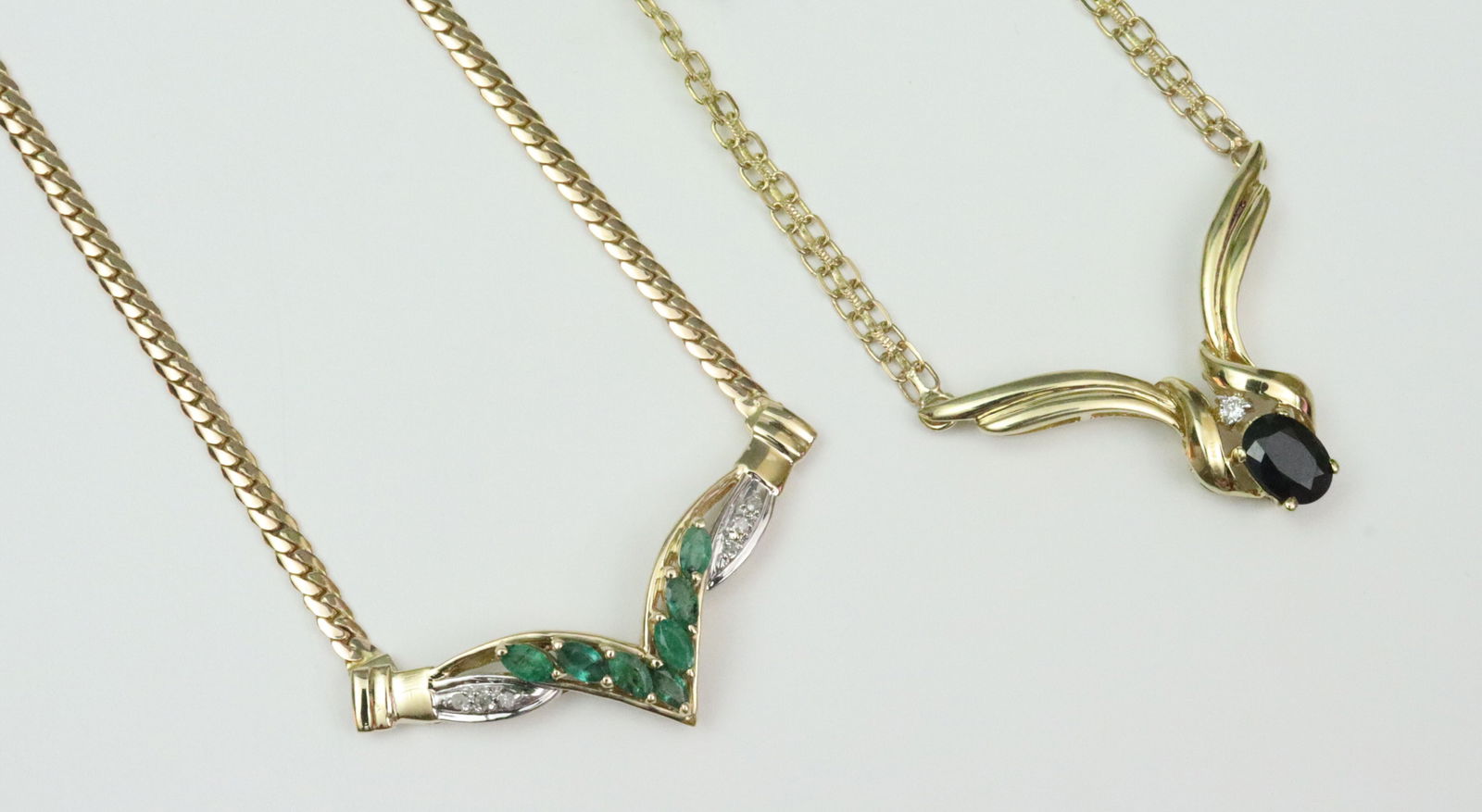 (2) ITALIAN 14K CHEVRON NECKLACES (1 of 2)