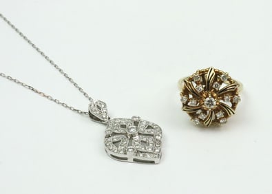 (2) PIECE DIAMOND JEWELRY GROUP