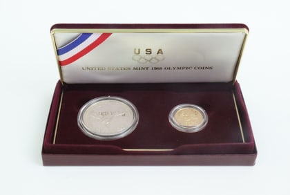 1988 US 2-COIN OLYMPIC SET INCLUDING $5 GOLD