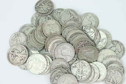 (80) US SILVER HALF DOLLAR COINS