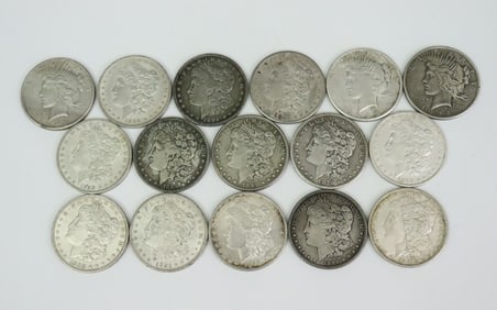 (16) US SILVER DOLLAR COINS - MOST MORGAN'S