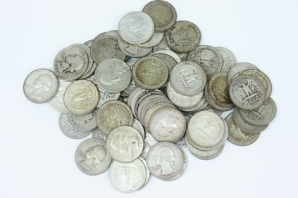 (80) US SILVER QUARTER DOLLAR COINS