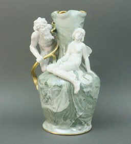 GERMAN KRONACH NOUVEAU PORCELAIN FIGURAL VASE