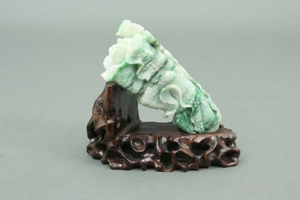 CHINESE JADEITE JADE CABBAGE CARVING