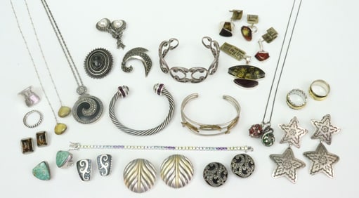 (27) PIECE SILVER JEWELRY GROUP