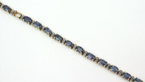 14K DIAMOND & SAPPHIRE TENNIS BRACELET