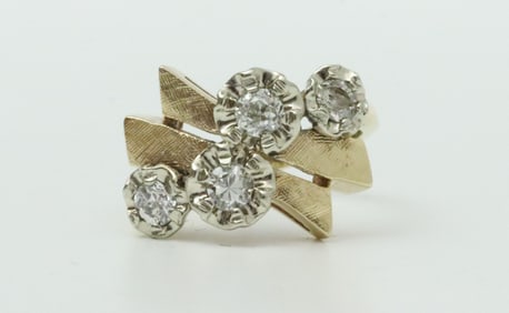 14K DIAMOND BYPASS RING