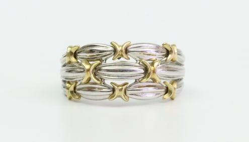 18K BICOLOR OPENWORK BAND