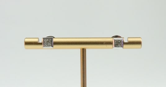 PAIR 14K DIAMOND EAR STUDS