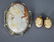 GOLD CAMEO BROOCH AND EARRINGS