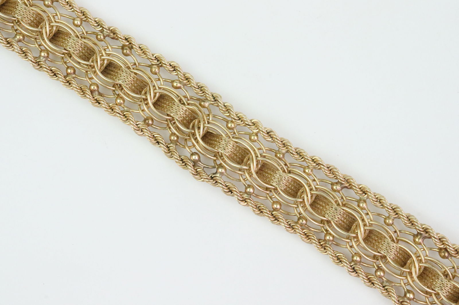 14K FANCY LINK BRACELET - 2