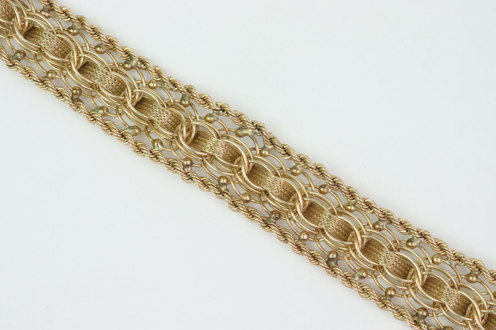 14K FANCY LINK BRACELET - 4