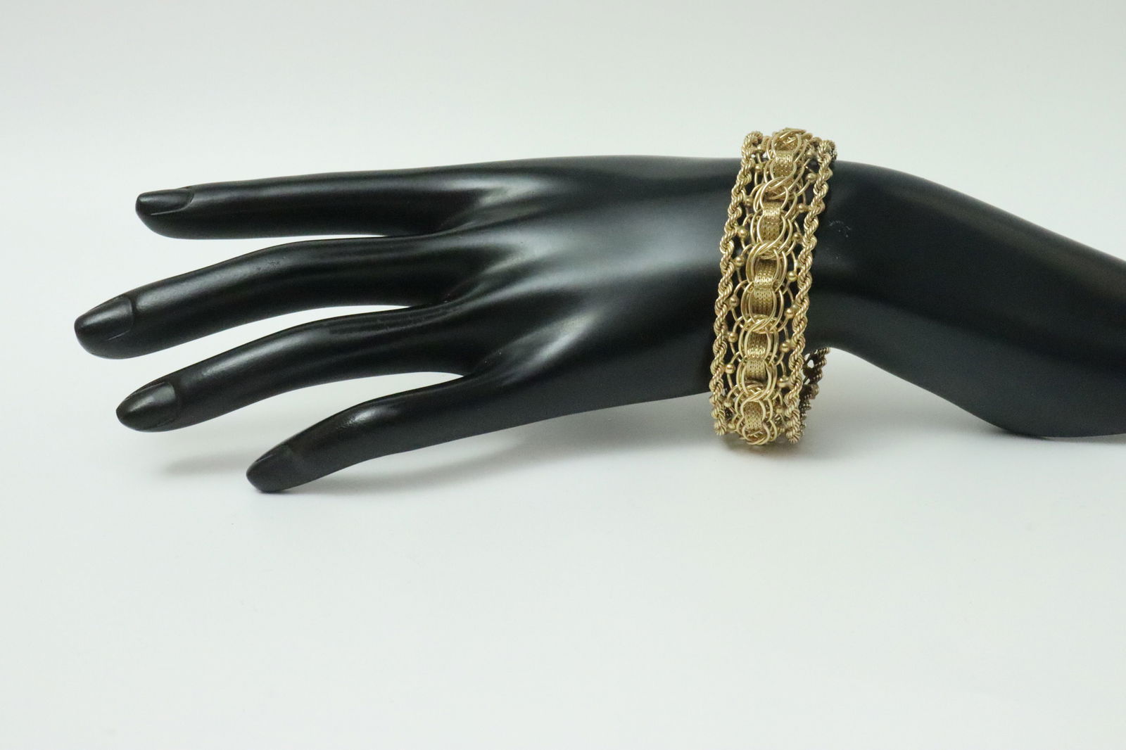 14K FANCY LINK BRACELET - 5