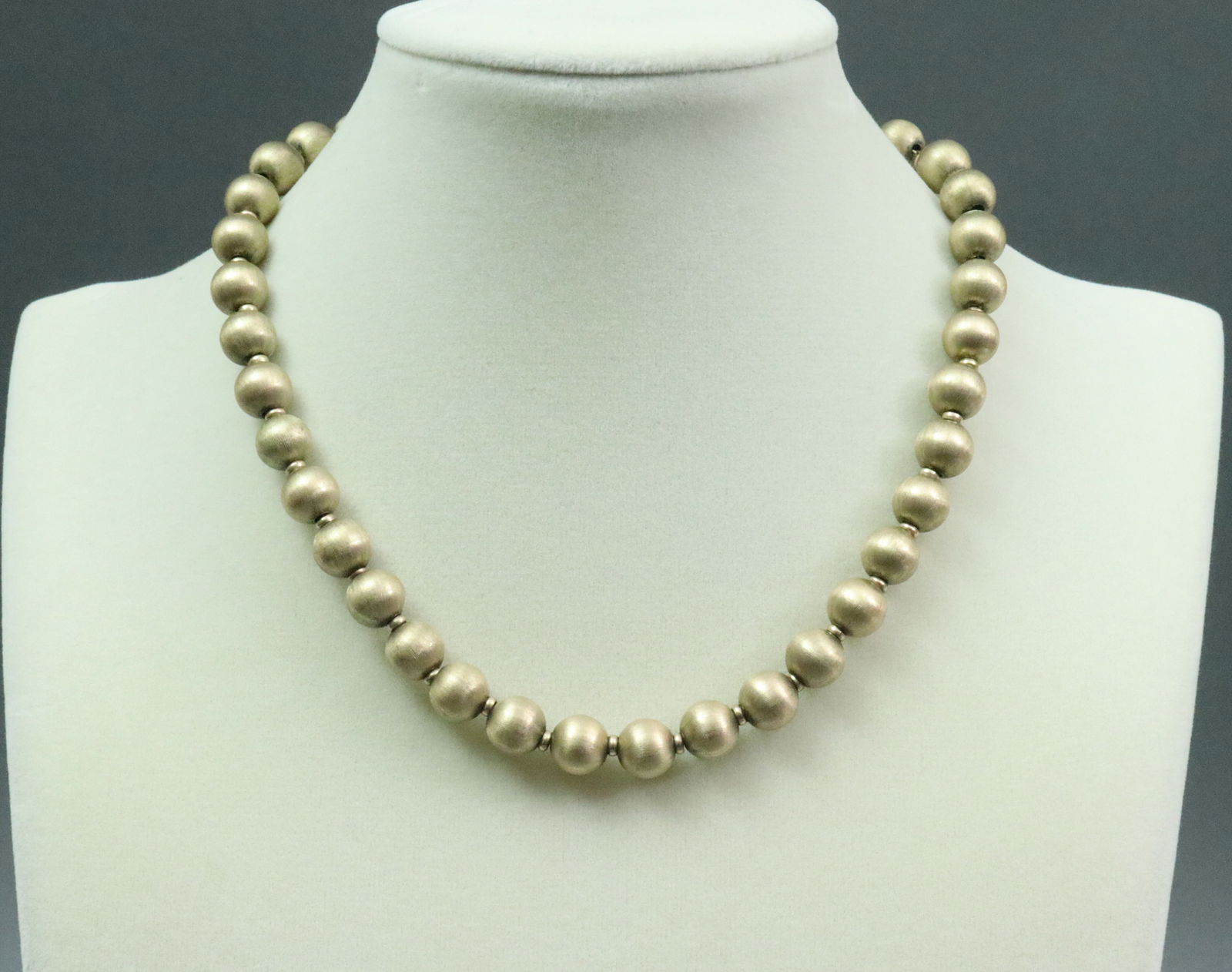 14K BRUSHED GOLD BEAD CHAIN NECKLACE (1 of 3)