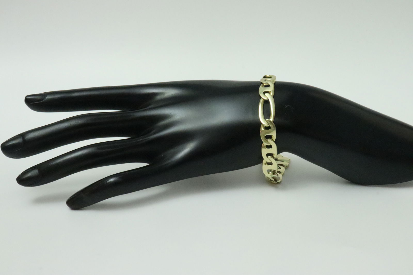 14K FIGARO LINK BRACELET - 4