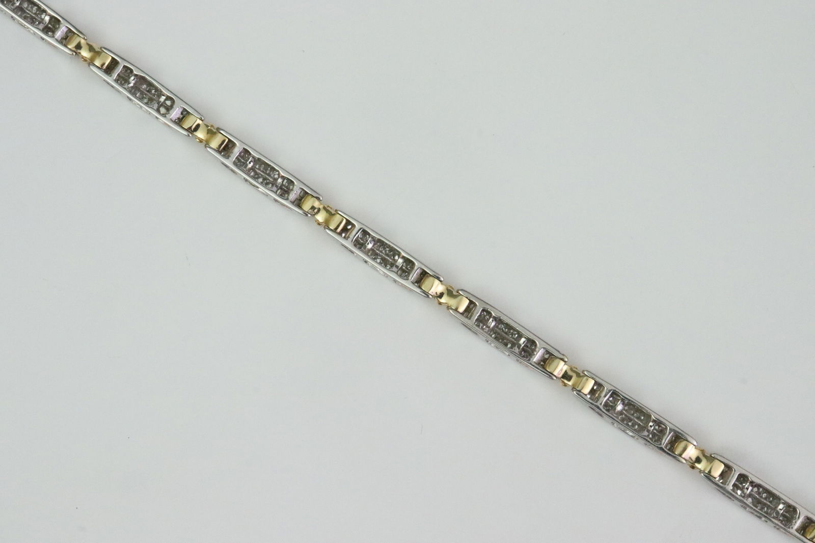 14K DIAMOND LINK BICOLOR BRACELET - 4