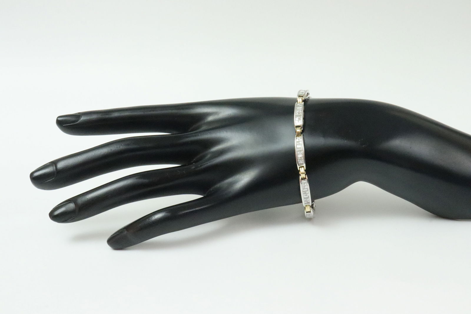 14K DIAMOND LINK BICOLOR BRACELET - 5