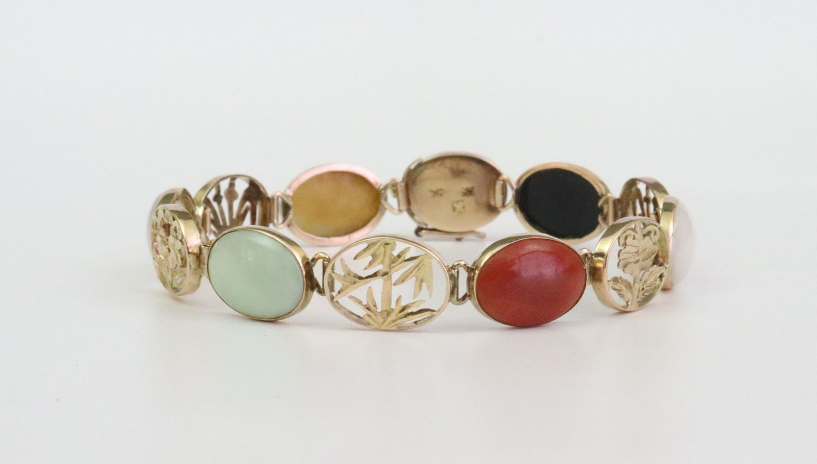14K MULTICOLOR JADE BRACELET (1 of 6)